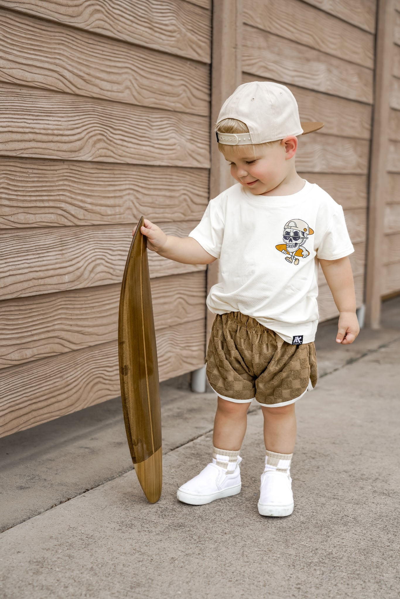 Checker Terry Shorts- Mocha