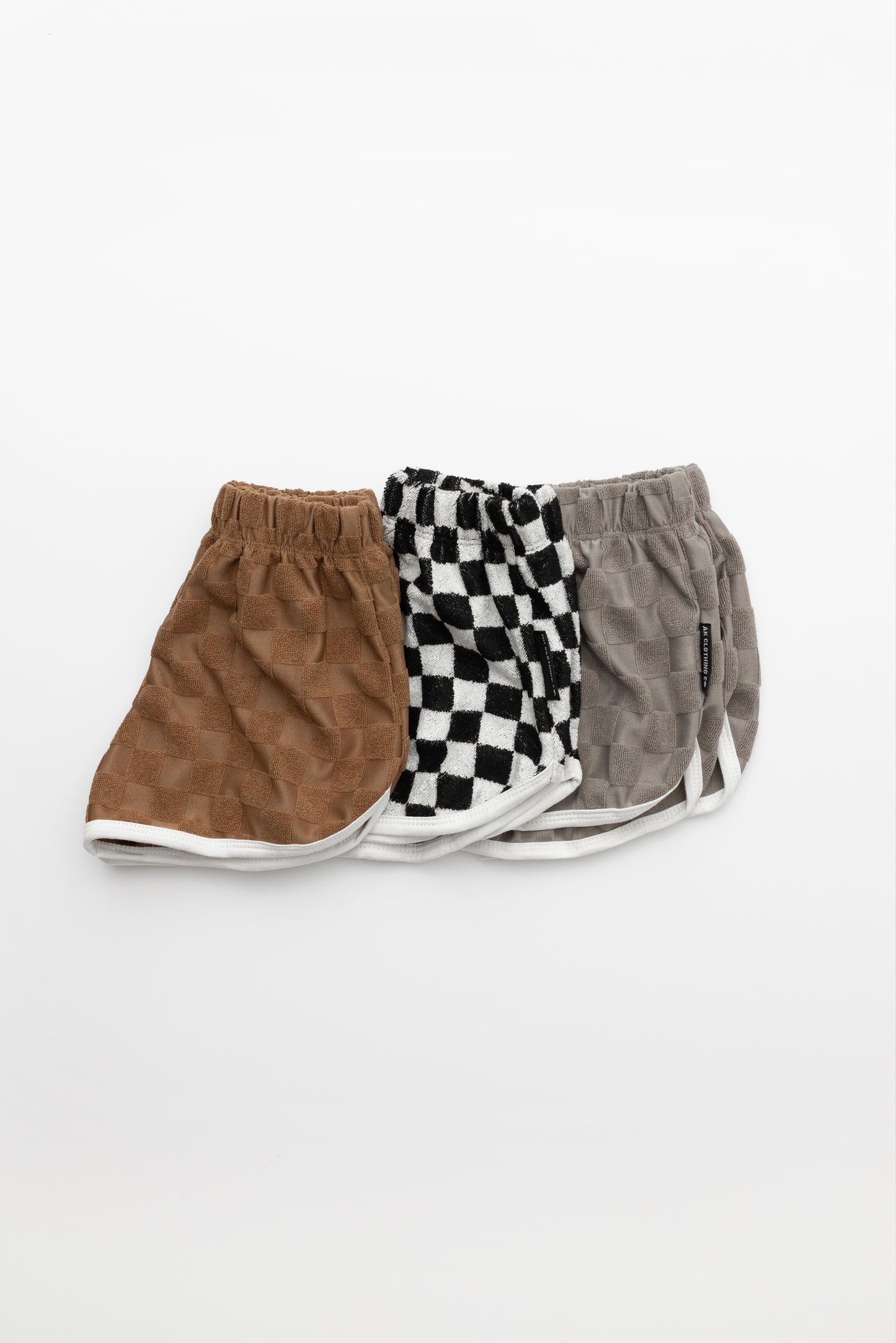 Checker Terry Shorts- Mocha