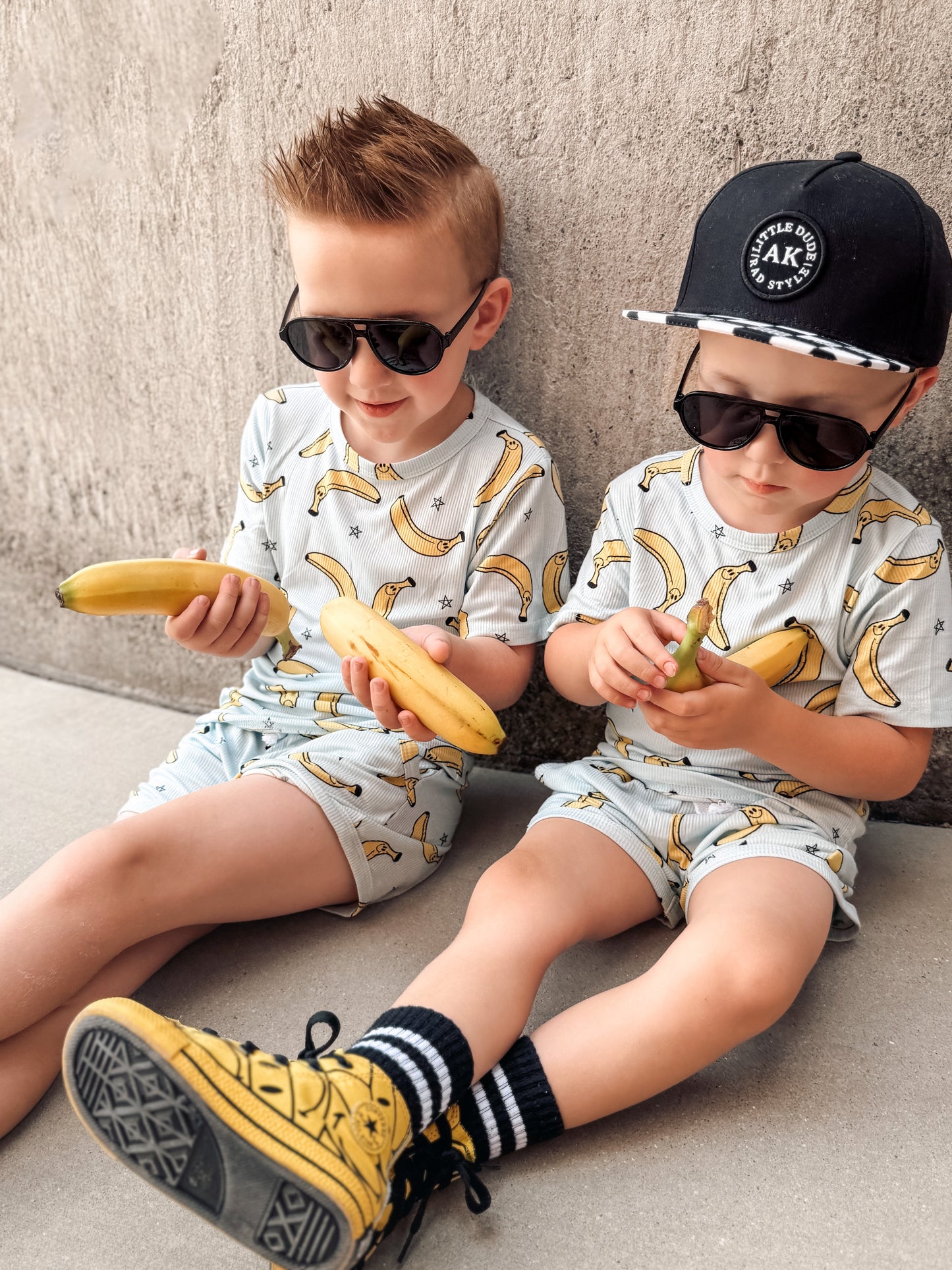 Summer bananas-Ribbed Bamboo set