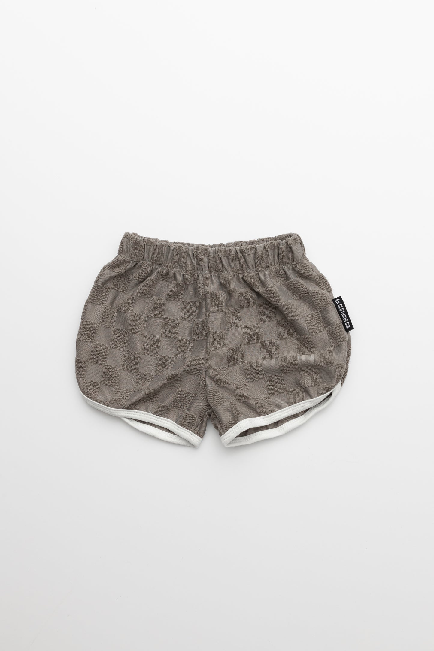 Checker Terry Shorts- SLATE