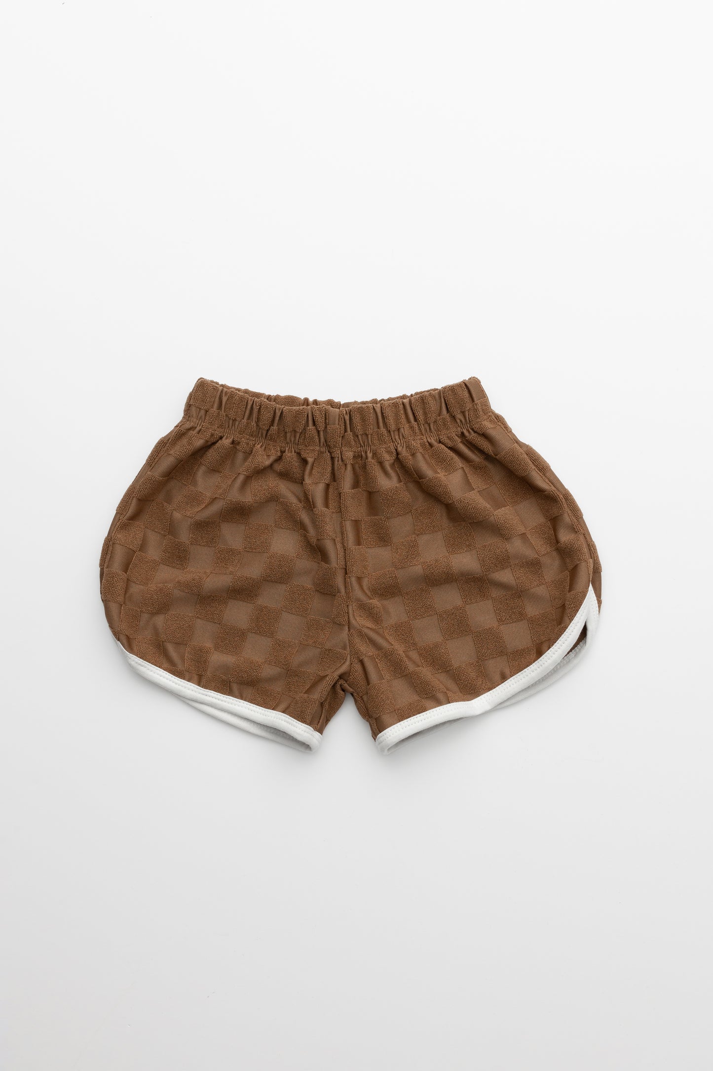 Checker Terry Shorts- Mocha