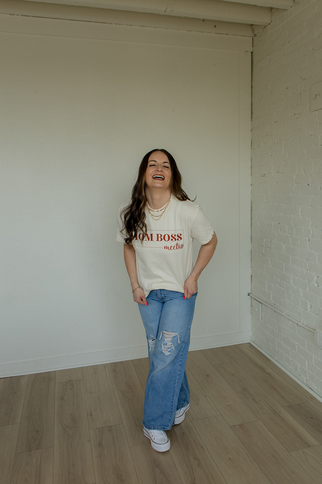 Mom Boss signature tee-NATURAL PRE ORDER