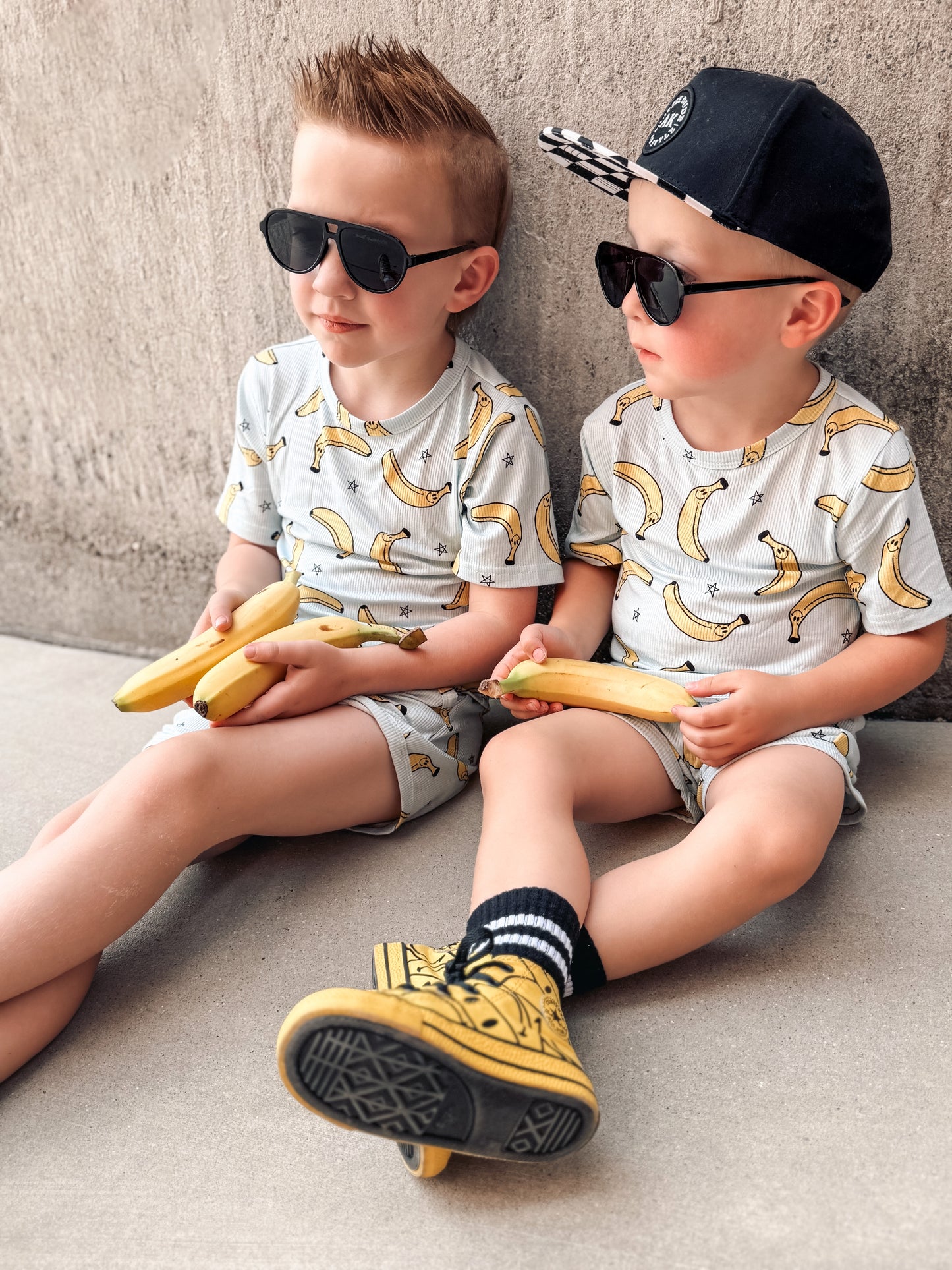 Summer bananas-Ribbed Bamboo set