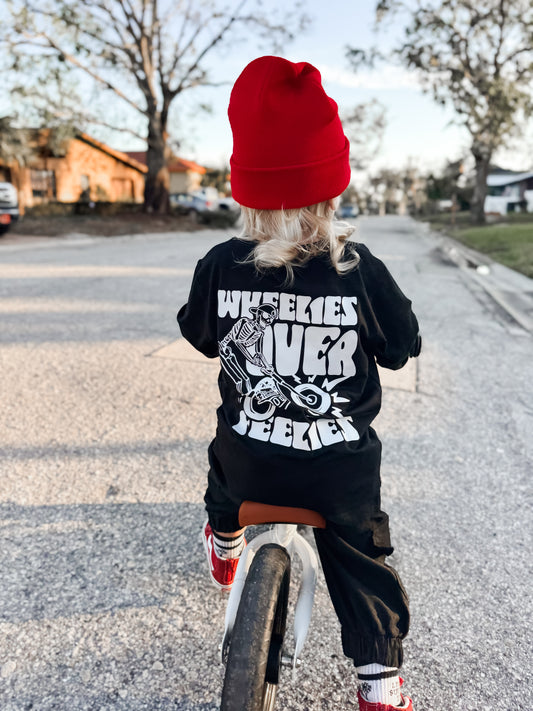 Wheelies-Long sleeve bamboo graphic tee