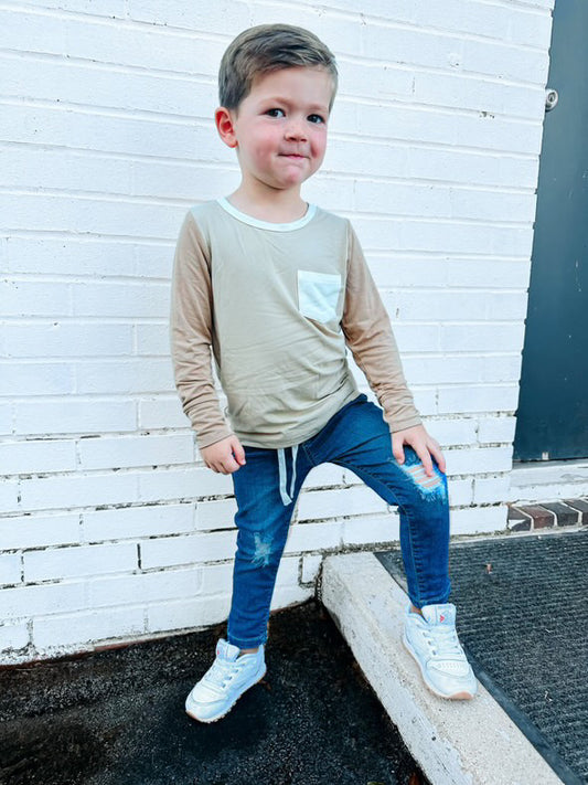 Colorblock Pocket Shirt - Cocoa