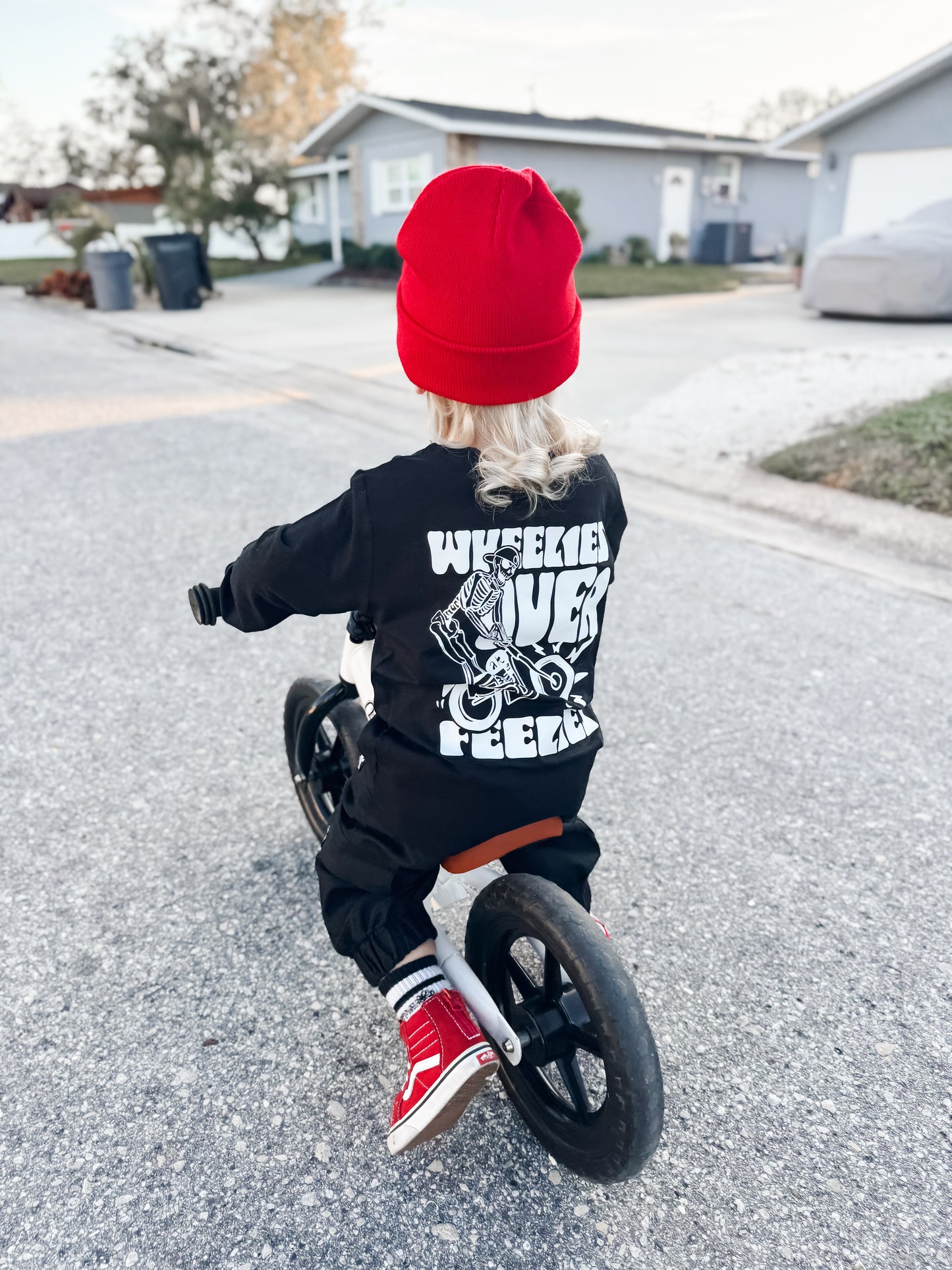 Wheelies-Long sleeve bamboo graphic tee