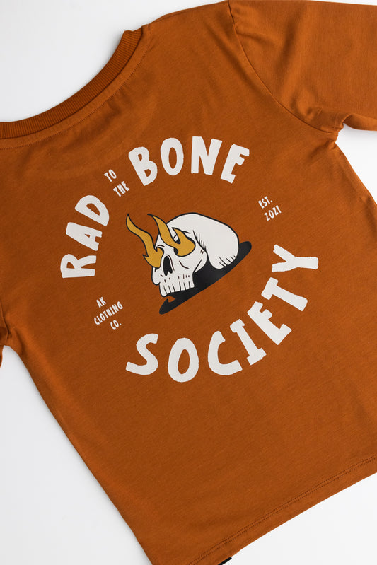 Rad to the Bone-AK Graphic Rust Bamboo Tee