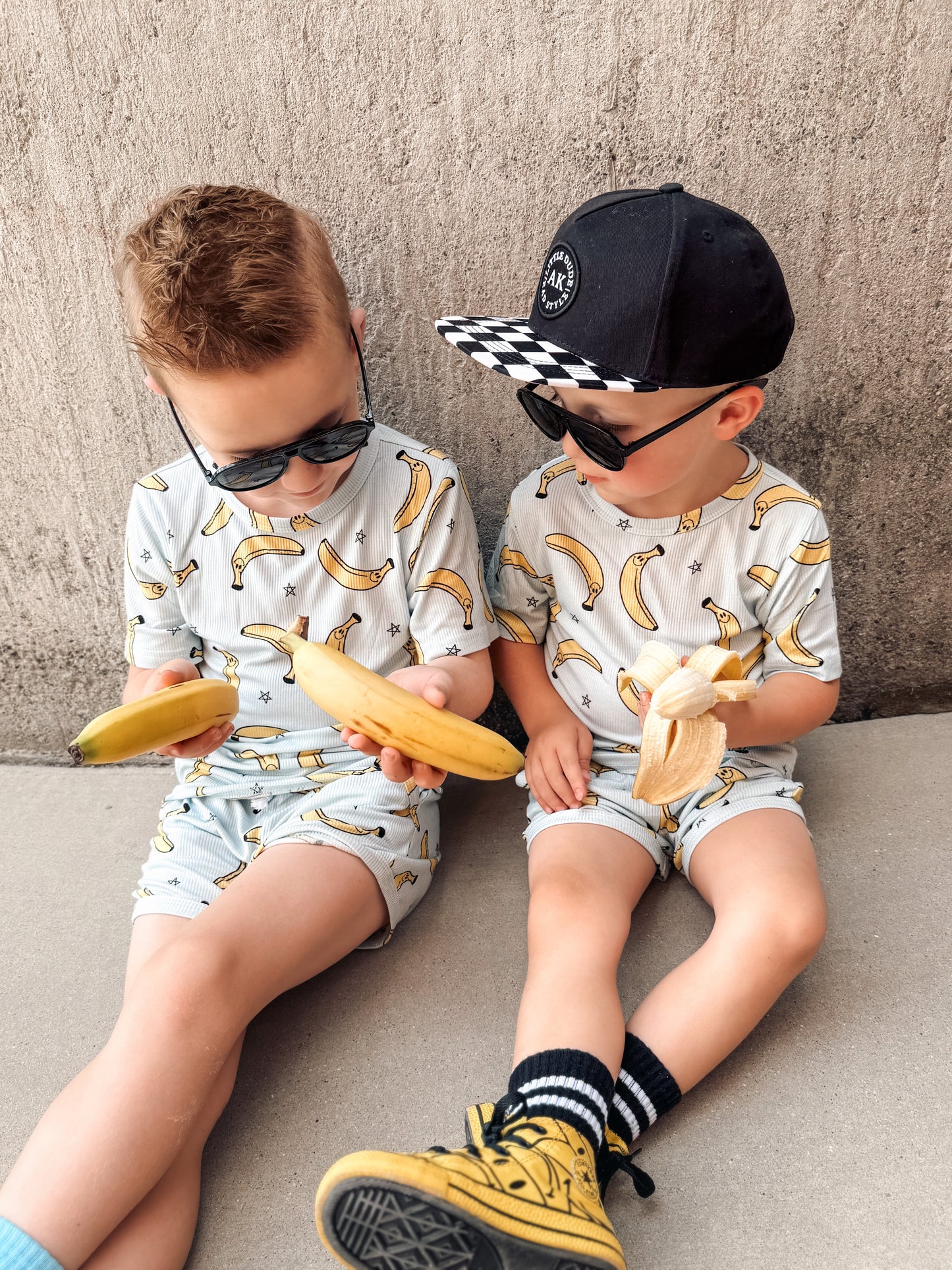 Summer bananas-Ribbed Bamboo set
