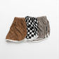 Checker Terry Shorts- Mocha