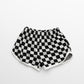 Checker Terry Shorts- BLK