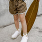 Checker Terry Shorts- Mocha