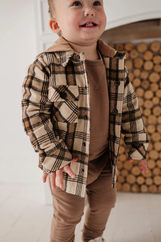 Hooded Flannel-Latte