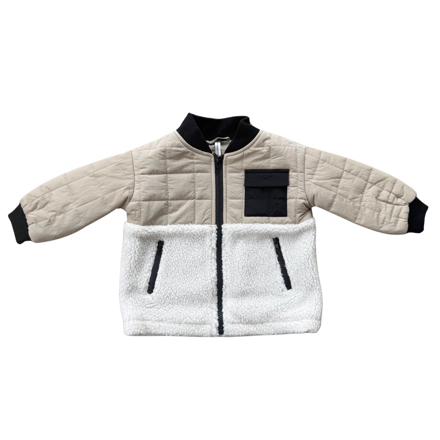 Quilted Sherpa Jacket- Baby sprouts