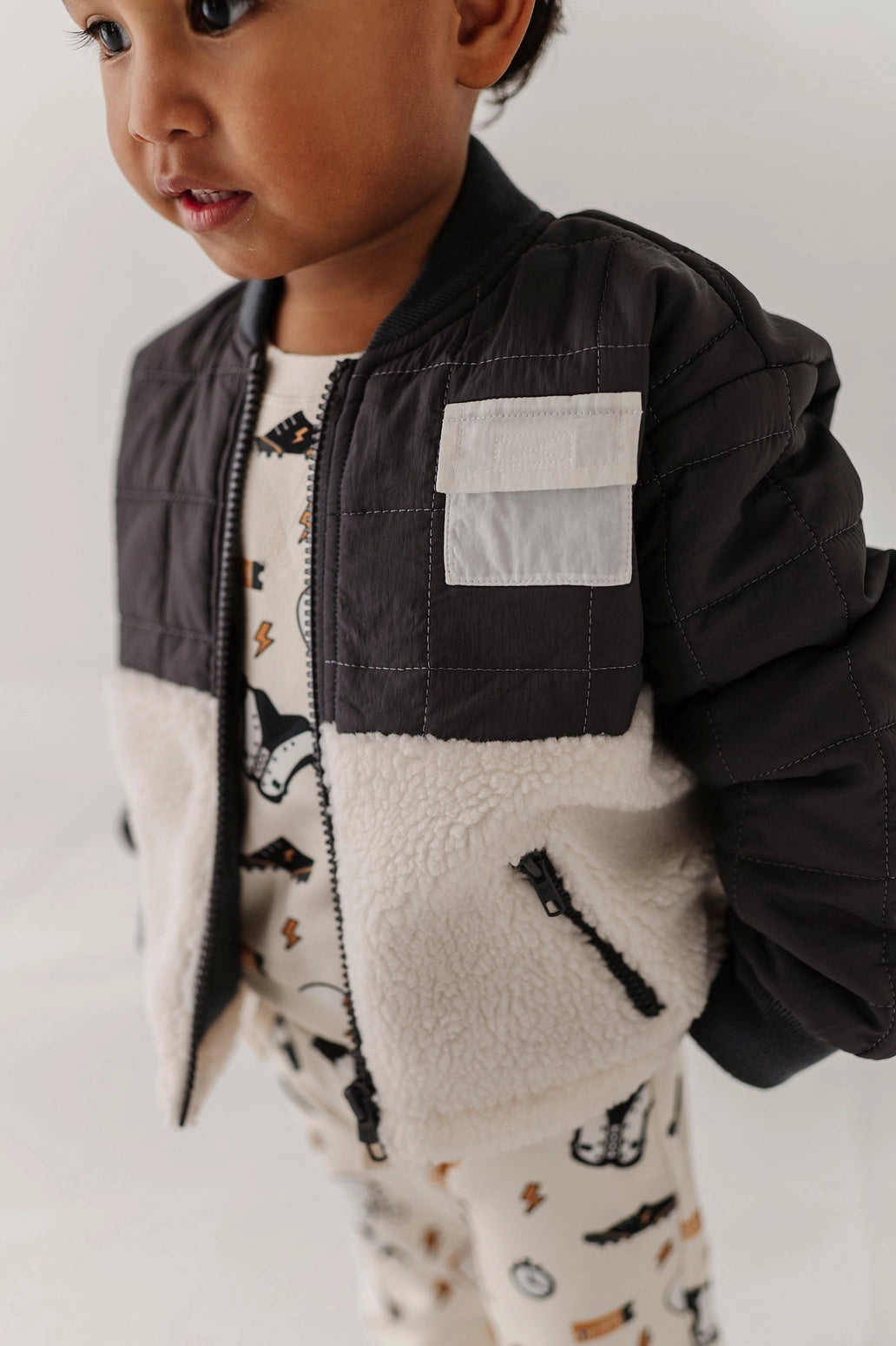 Quilted Sherpa Jacket- Baby sprouts