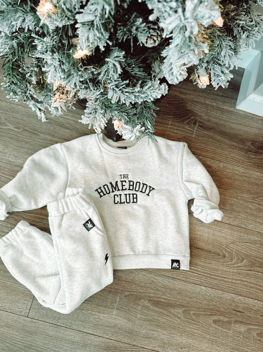 Homebody Sweat Suit-Ash gray