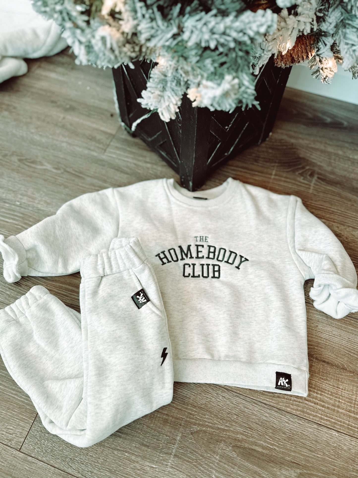 Homebody Sweat Suit-Ash gray